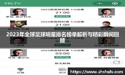 2023年全球足球明星排名榜单解析与精彩瞬间回顾